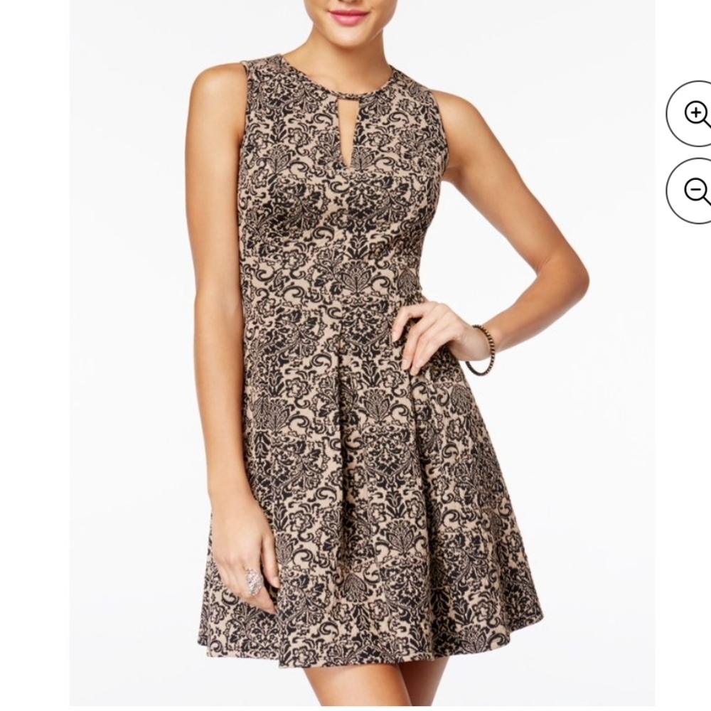 Honey and Rosie taupe and black dress sz M